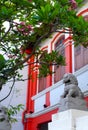 Heritage Chinese house with stone lions Royalty Free Stock Photo