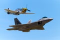 Heritage Flight F-22 Raptor and P-51 Mustang