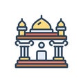 Color illustration icon for Heritage, fort and property