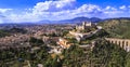 Aerial drone view of medieval Todi town in Umbria