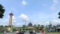 Magelang City, Indonesia - November 2022 : Heritage Magelang Great Mosque in the town square and Public City Park Of Magelang