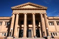 Neo-classical stone building of historic State Library of New South Wales NSW with main entry on grand stairway in Sydney downtown
