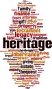 Heritage word cloud Royalty Free Stock Photo