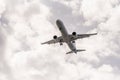 Passenger jet on finals to land at Heraklion, Crete, Greece.