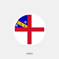 Herm round flag icon with shadow Royalty Free Stock Photo
