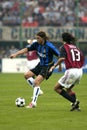 Herman Crespo and Alessandro Nesta in action during the match