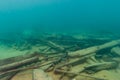 The Herman Hettler shipwreck in the Alger Underwater Preserve in Lake Superior