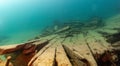 The Herman Hettler shipwreck in the Alger Underwater Preserve in Lake Superior