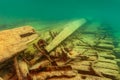 The Herman Hettler shipwreck in the Alger Underwater Preserve in Lake Superior