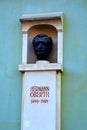 Hermann Oberth, statue in Sighisoara Royalty Free Stock Photo