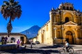 Hermano Pedro church & Agua volcano, Antigua, Guatemala Royalty Free Stock Photo