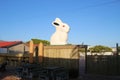 Huge white plastic rabbit, seen in Hermanus, South Africa.