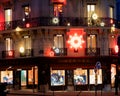 Hermes at dusk with Christmas lights on avenue George V - Paris, France