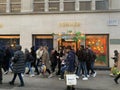 Hermes luxury fashion store on the streets of London, England during Christmas time