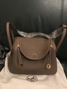 hermes Lindy 26 etoupe color with gold hardware handbag