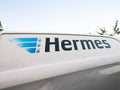 Hermes Logo Sign of the Logistics Company