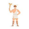 Hermes mercury greek god with wand and in winged sandals a vector illustration Royalty Free Stock Photo
