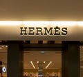 Hermes shop at duty free cosmetics boutiques at the International Airport at Charles de Gaulle, Paris. Luxury french brand owned