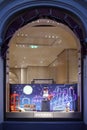Hermes shop window in the government department store, decorated for Christmas and winter season