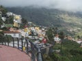 Hermigua, La Gomera, Canary Islands, Spain, december 27, 2021: View of buildings along the road. Colorful houses of