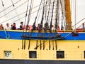 Hermione, famous replica of La Fayette Frigate. She sailed to America for a symbolic voyage to keep solidarity between people