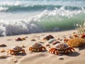 Hermit crabs at the beach Royalty Free Stock Photo