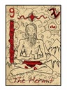 The Hermit. The tarot card