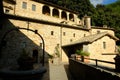 Hermitage of the Carceri of Assisi where St. Francis retired to pray. Made of light stone it is placed inside a forest