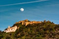 Hermitage Castle and Full Moon in Malaga Spain