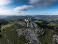 Hermitage of Las Nieves aerial view, Guriezo, Spain Royalty Free Stock Photo