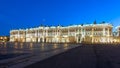Hermitage museum Winter Palace at night, Saint Petersburg, Russia Royalty Free Stock Photo
