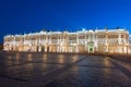 Hermitage museum Winter Palace on Palace square at night, Saint Petersburg, Russia Royalty Free Stock Photo