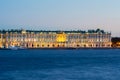 Hermitage Winter Palace and Neva river at night, Saint Petersburg, Russia Royalty Free Stock Photo