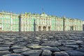 Hermitage Winter Palace pavement Palace Square in St. Petersburg. Royalty Free Stock Photo