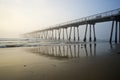 Hermosa Beach Pier Foggy Sunset Royalty Free Stock Photo