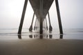 Hermosa Beach Pier Foggy Sunset Royalty Free Stock Photo
