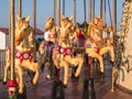 Herne Bay pier, carousel horses in the evening sunshine Royalty Free Stock Photo