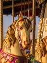 Herne Bay pier, carousel horses in the evening sunshine Royalty Free Stock Photo