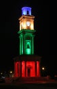 Herne bay victorian clock tower illuminated Royalty Free Stock Photo