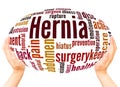 Hernia word cloud hand sphere concept