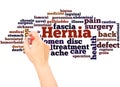 Hernia word cloud hand writing concept Royalty Free Stock Photo