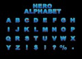 Hero alphabet super hero bold capital alphabet letters 3D illustration Royalty Free Stock Photo