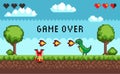 Hero Battle in Pixel Video Game Royalty Free Stock Photo