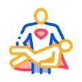 Hero Holds on Hands Human Icon Vector Outline Illustration Royalty Free Stock Photo