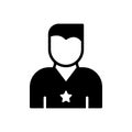 Black solid icon for Hero, superstar and actor