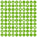 100 hero icons hexagon green