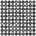 100 hero icons set black circle
