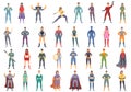 Hero icons set cartoon . Mascot man