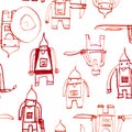 Hero seamless pattern. Royalty Free Stock Photo