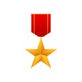 Hero of the Soviet Union gold star award. Illustration on white background. Vector stock illustration